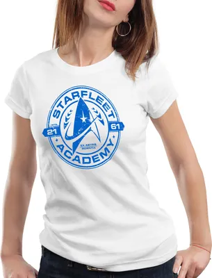 Produktbild von style3 Starfleet Academy Damen T-Shirt trekkie trek kirk spock, Farbe:Weiß, Größe:M