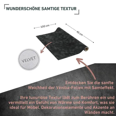Produktbild von Klebefolie Samt anthrazit - 45x100cm