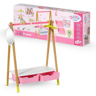 Produktbild von BABY born Kleiderständer Puppen, Kleiderstange mit Spiegel + 3 Kleiderbügeln