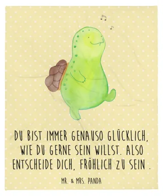 Produktbild von Mr. & Mrs. Panda Decke Schildkröte Pfeifen - Gelb Pastell - Geschenk, Sofadecke, Trennung, Kuscheldecke, Schildkröten, Tagesdecke, Flauschige, Depression, Bettdecke