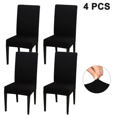 Obrázek produktu pro Potahy na židle, 4 kusy, elastické, univerzální potah, dekorace na svatbu a party, polyester a Elastan, lze prát v pračce