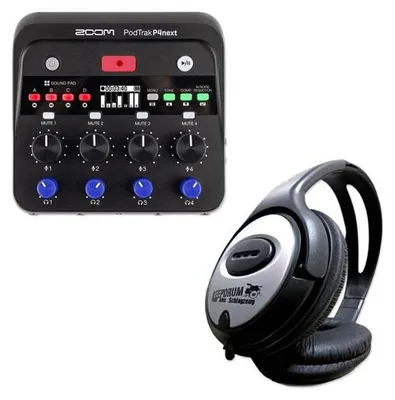 Immagine prodotto di Zoom PodTrak P4next: registratore audio e mixer per podcast a 4 tracce con cuffie