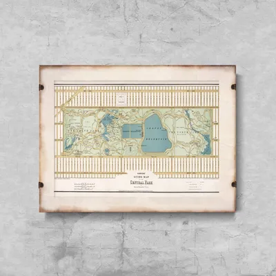 Produktbild von Poster - Canvas - Leinwand - 84,1 cm x 59,4 cm - Fotoposter - Leinwandkunst - Alte Karte von Central Park