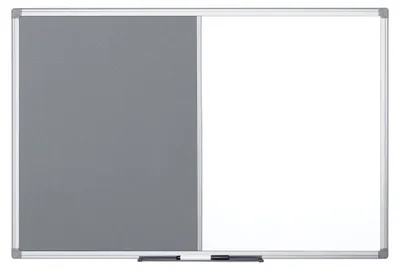 Zdjęcie produktu dla Tablica kombinowana Bi-Office / filc 900 x 600 mm szara / biała