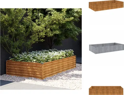 Zdjęcie produktu dla vidaXL Podwyższona grządka 195x100x36 cm stal corten - Donice i doniczki
