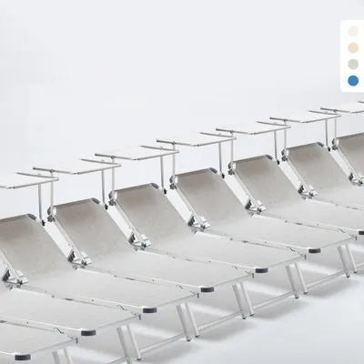 Produktbild von 20er Set Nettuno Aluminium Sonnenliegen mit verstellbarem Sonnendach - Grau