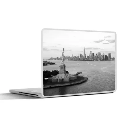 Produktbild von MuchoWow® Laptop Aufkleber Sticker Cover New York - Freiheitsstatue - Schwarz - Weiß 30x22 cm - Laptop-Sticker