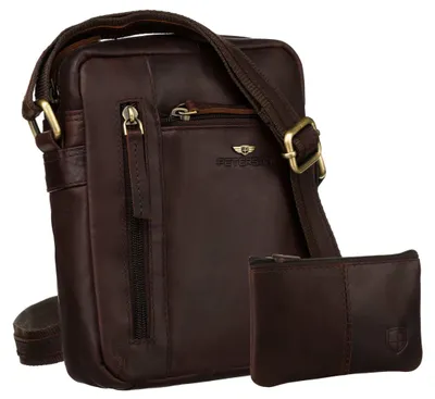 Obrázek produktu pro Peterson pánská kožená crossbody taška hnědá 21x17 cm
