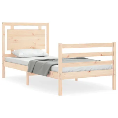 Produktbild von vidaXL Massivholzbett mit Kopfteil 100x200 cm