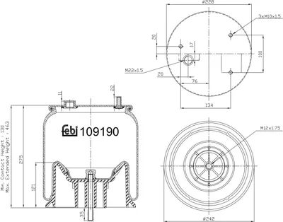Image de Soufflet de ressort, suspension pneumatique FEBI 109190