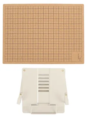 Produktbild von Makramee-Brett und verstellbarer Halter, doppelseitiges Kork-Metallständer-Set zum Flechten von Armbändern
