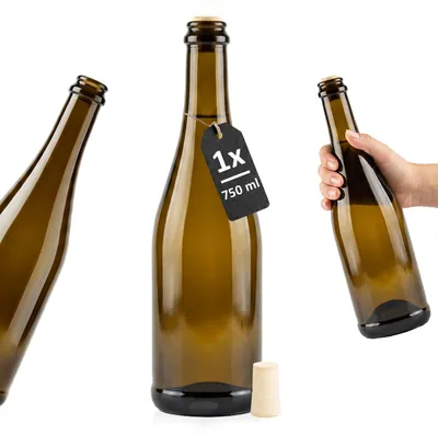 Zdjęcie produktu dla SUPERBUTELKI - Butelka Szampan 750 ml oliwkowa na wino, soki, nalewki