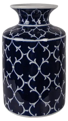 Image de Clayre & Eef Vase Ø 19x31 cm Bleu Céramique
