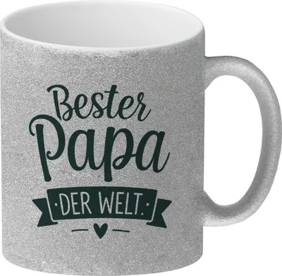 Produktbild von Bester Papa der Welt Glitzer-Kaffeebecher