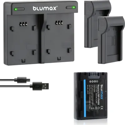 Produktbild von 1x Akku + Lader für Sony NP-FH50 NP-FH60 NP-FH70 NP-FH100 Alpha A390 700 mAh