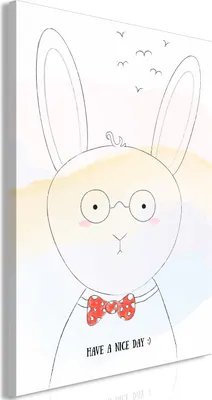 Produktbild von Vlies Leinwandbild - Greetings from Rabbit (1 Part) Vertical 20x30 cm Für Kinder e-A-0121-b-a