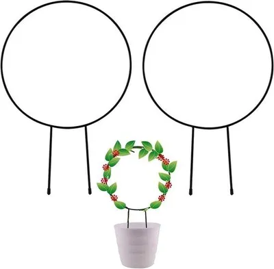 Immagine prodotto di Supporto metallico per piante da giardino - Set da 2 pezzi, 33 cm - Verniciato nero