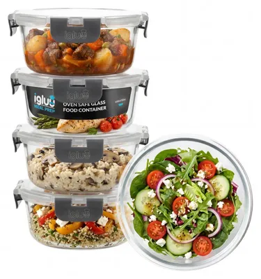 Produktbild von Glasbehälter rund (Set mit 5) – 650 ml