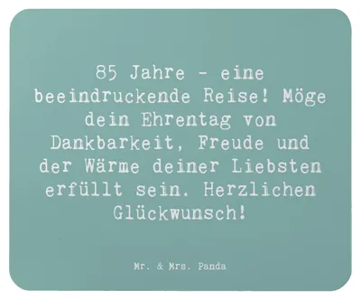 Produktbild von Mr. & Mrs. Panda Mouse Pad Spruch 85. Geburtstag - Meeresbrise - Geschenk, Alter, Mousepad, Meilenstein, mousematte, Jubiläum, Happy Birthday, pc mauspad, Ehrentag, Feier