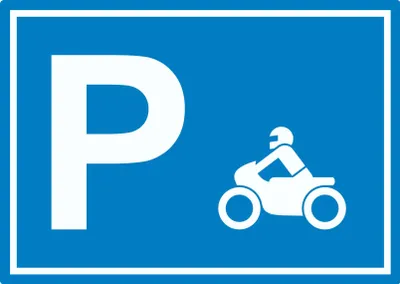 Produktbild von Motorrad Bike Parkplatz Aufkleber waagerecht A9 (37x52mm)