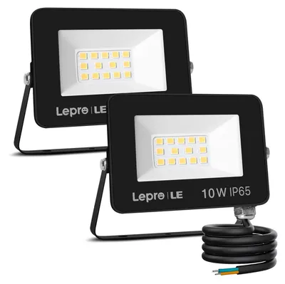 Zdjęcie produktu dla Reflektor LED zewnętrzny Lepro, 10W, 850lm, 5000K, IP65, 2 sztuki