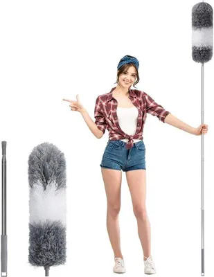 Produktbild von Staubtuch mit Teleskopstange 250cm, biegbar, mikrofaser, waschbar