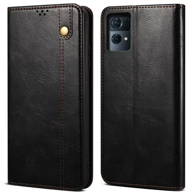 Obrázek produktu pro Pouzdro pro OPPO Reno7 Pro 5G, kožené flip pouzdro peněženka s funkcí stojánku černé