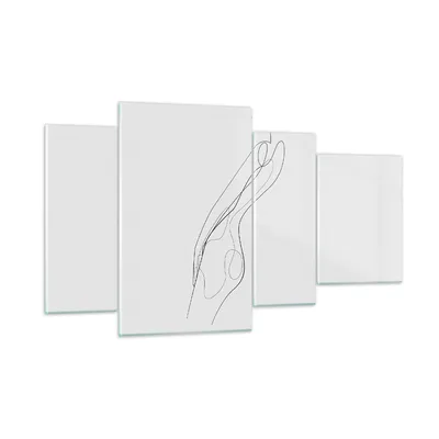 Produktbild von Bilder auf glas - 4 Teile - Kontur Frau Minimalismus - 120x70cm - Glasbilder - Wandbilder - Bilder - zum Aufhängen bereit - Wanddekoration aus Glas - Glas Bilder - Wandbild auf Glas - GDL120x70-4242