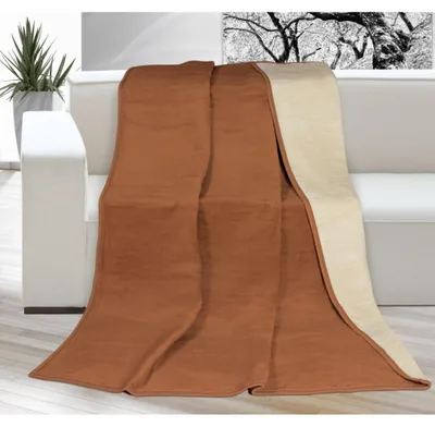 Produktbild von Einfarbige Decke 200 x 230 cm, braun/beige