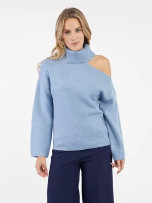 Produktbild von Orsay Hellblauer Damen-Rollkragenpullover mit Spitze 580930