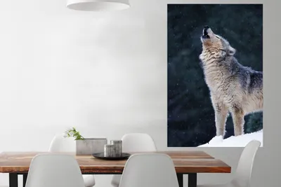 Produktbild von MuchoWow® Poster Wolf - Schnee - Tier 80x120 cm - Papierdruck
