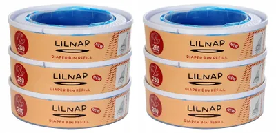 Image de Cartouche de rechange pour seau à couches Lilnap, lot de 6, compatible avec le modèle rond Angelcare