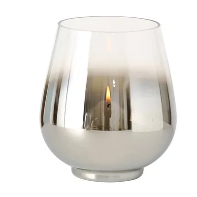 Zdjęcie produktu dla Boltze Windlicht Grazia 18cm silber-transparent, Dekoration für Weihnachten