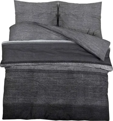 Produktbild von vidaXL Bettwäsche-Set Dunkelgrau 240x220 cm Baumwolle