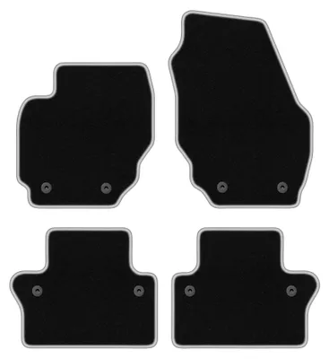 Image de Tapis de sol en moquette pour Volvo XC70 III 2007-2016 (break) – jeu de 4 pièces, noir/argent, sur mesure – Wielganizator CARLUX