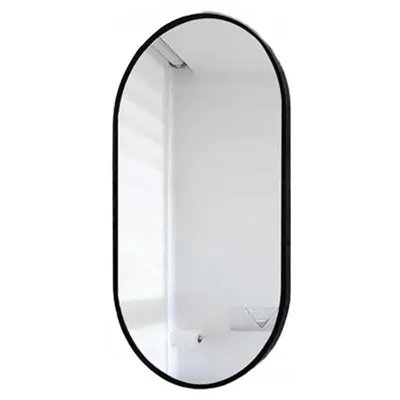Obrázok produktu pre Oválné zrkadlo do kúpeľne s čiernym rámom 75x40 cm