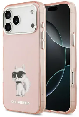Zdjęcie produktu dla Etui Karl Lagerfeld Iml Aquarelle Choupette & Logo Magsafe Na Iphone 17 Pro Max - Różowe