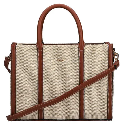 Produktbild von Rieker Damen Henkeltasche in Bastoptik helle Ziernähte H1013, Farbe:Beige