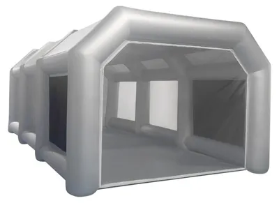 Immagine prodotto di Cabina di verniciatura gonfiabile - Cabina di verniciatura 4x2,5x2,2 m - Gonfiaggio rapido, 5 minuti - Struttura in fibra di carbonio - Tessuto in PVC Oxford - Grigia