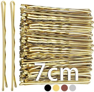 Obrázek produktu pro Sada 50 zlatých sponek do vlasů o délce 7 cm pro různé účesy