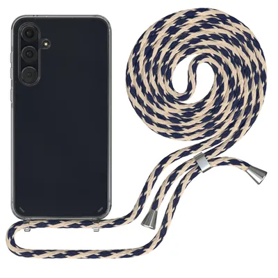 Produktbild von EAZY CASE Handykette kompatibel mit Samsung Galaxy A55, Handyhülle mit Umhängeband, Handykordel, Schutzhülle Clear, Band in Beige