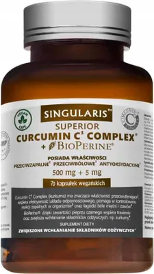 Produktbild von SINGULARIS Curcumin C3 Complex + BioPerine Kurkuma Curcumin 70 Kapseln