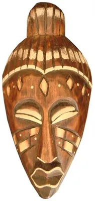 Produktbild von Maske bemalt 20 cm, Holz-Maske aus Bali, Wandmaske