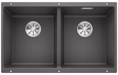 Image de BLANCO SUBLINE 350/350-U, SILGRANIT® PuraDur®, gris roche, sans vidage à distance