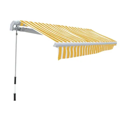 Image de vidaXL Store banne manuel 300 cm jaune/blanc