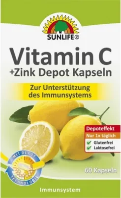 Produktbild von Sunlife Vitamin C + Zink Depot Kapseln 60 Kapseln