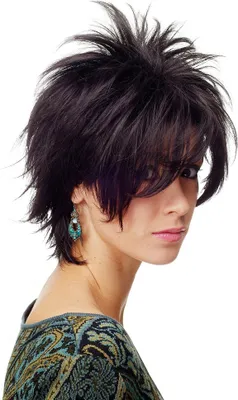 Produktbild von WIG ME UP Perücke Kurz Wilde Strähnen Wave 80er Schwarz Modell: BLUE144