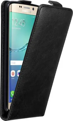 Obrázok produktu pre Cadorabo puzdro pre Samsung Galaxy S6 EDGE PLUS ochranný kryt v čiernej farbe Flipové puzdro na mobilný telefón Puzdro Kryt
