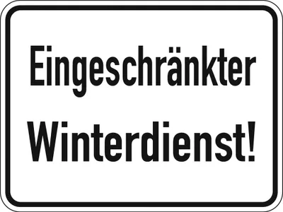 Produktbild von Schild Alu Eingeschränkter Winterdienst! 300x400mm