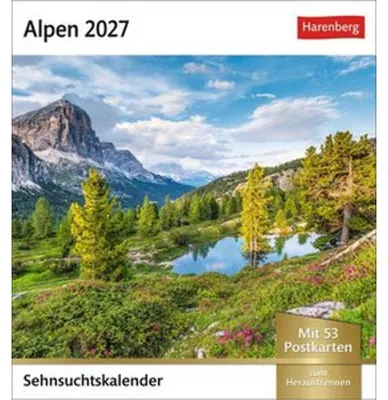 Produktbild von Alpen Sehnsuchtskalender 2027 - Wochenkalender mit 53 Postkarten